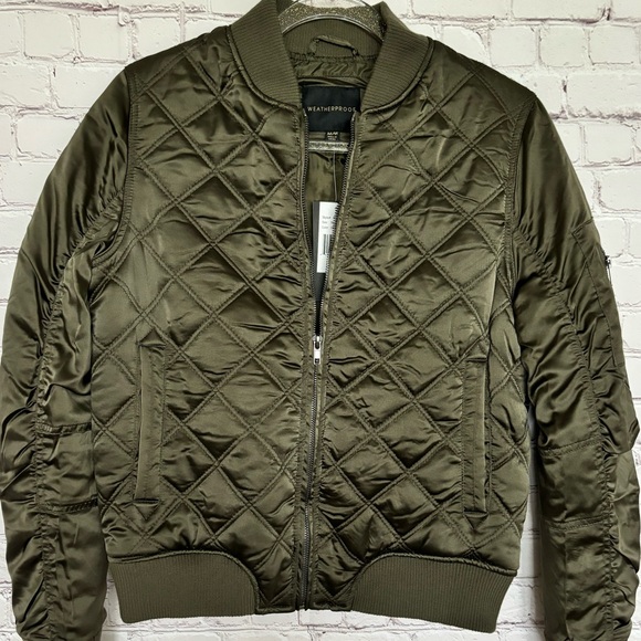 WEATHERPROOF Jacket Diamond Quilted Cropped Bomber Jacket--M - Picture 5 of 15